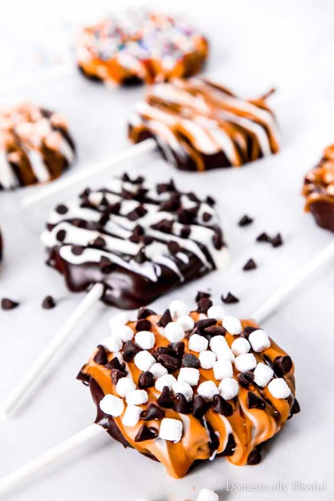 Caramel Apple Slices on a Stick