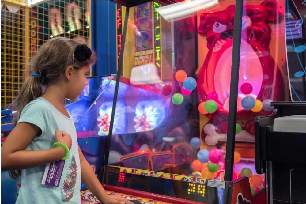 Girl playing game
