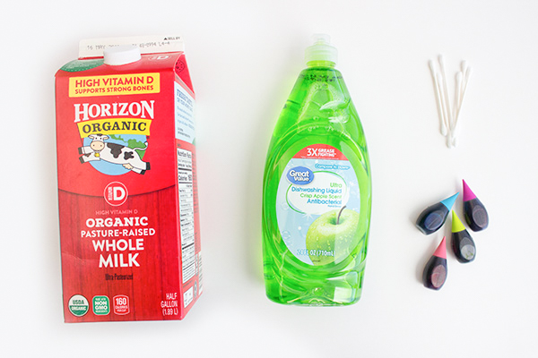 Milk, detergent and food coloring