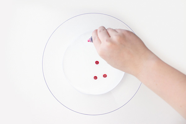 Drop in whatever food coloring you would like