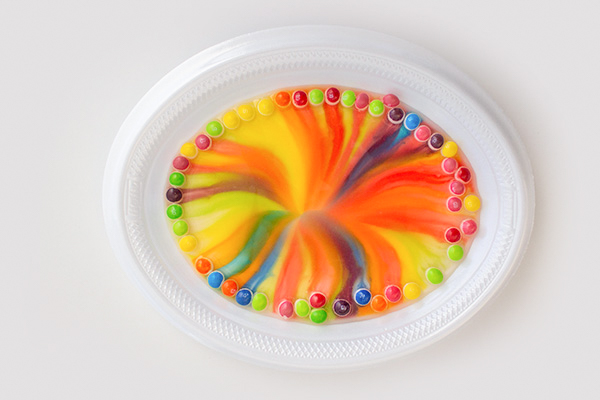 Colors mixing around plate